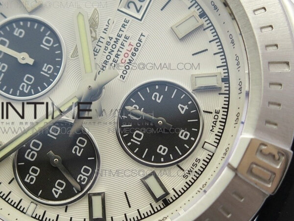 Challenger Chronograph SS White Dial on Rubber Strap A7750 (Free rubber strap) - Image 5