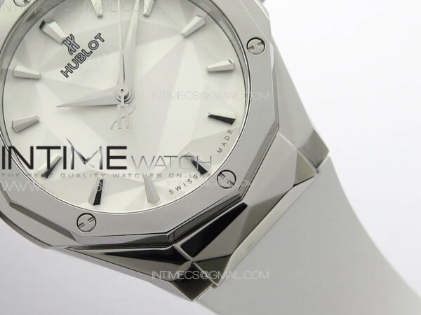 Classic Fusion Orlinski SS APSF 1:1 Best Edtion White Faceted Dial on Black Rubber Strap A2892 - Image 5