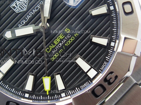 Aquaracer Calibre 5 44mm TARF 1:1 Best Edition Black Dial SS Bezel on SS Bracelet SW200 - Image 5