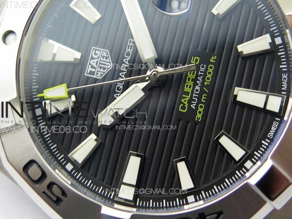 Aquaracer Calibre 5 44mm TARF 1:1 Best Edition Black Dial SS Bezel on SS Bracelet SW200 - Image 6