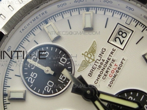 Challenger Chronograph SS White Dial on Rubber Strap A7750 (Free rubber strap) - Image 6