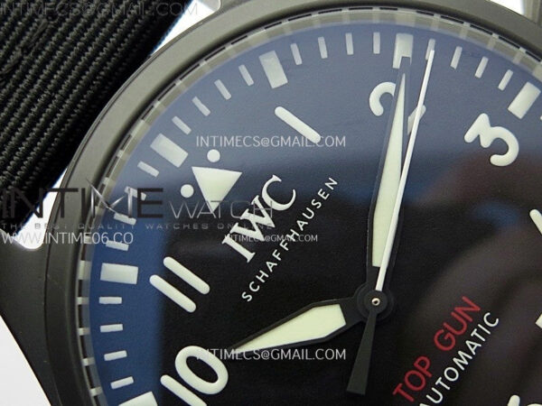 Big Pilot IW329801 Real Ceramic M+F 1:1 Best Edition Black Dial on Black Calfskin Strap SEIKO 8N-24 - Image 7