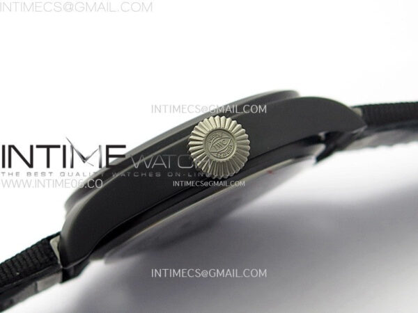 Big Pilot IW329801 Real Ceramic M+F 1:1 Best Edition Black Dial on Black Calfskin Strap SEIKO 8N-24 - Image 8