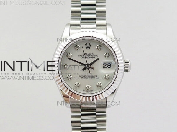 DateJust 28mm SS BP Best Edition White MOP Dial on SS Bracelet ETA2671
