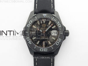Aquaracer Calibre 5 PVD 41mm TARF 1:1 Best Edition Carbon/RG Dial on Black Nylon Strap SW200