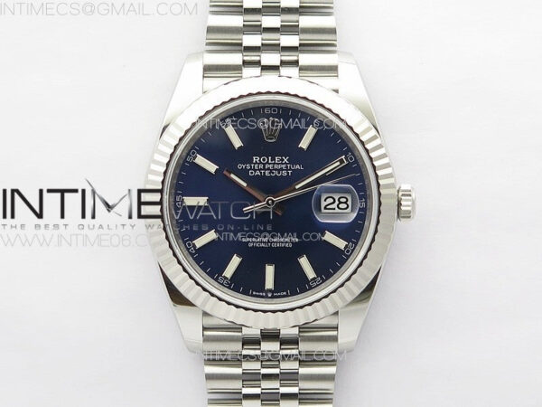 DateJust 41 126334 Clean 1:1 Best Edition 904L Steel Blue Stick Dial on Jubilee Bracelet VR3235
