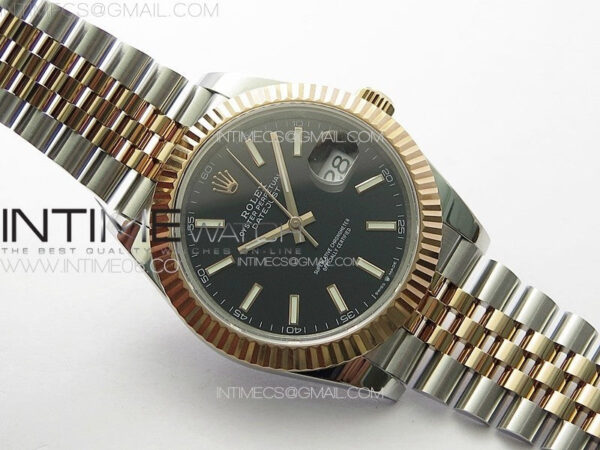 DateJust 41 126331 904L SS/RG GMF 1:1 Best Edition Black Dial On Jubilee Bracelet VR3235 - Image 2