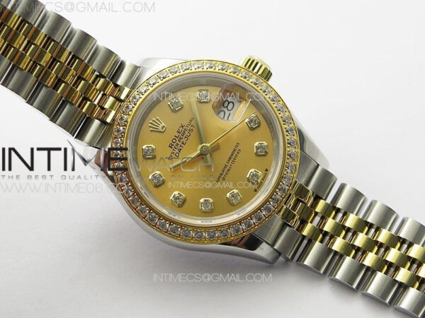 Datejust 28mm 279179 SS/YG APSF Best Edition Gold Dial Crystals Markers on SS/YG Jubilee Bracelet NH05 - Image 2