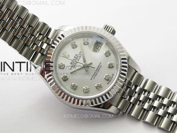 Datejust 28mm 279179 SS APSF Best Edition Silver Dial Crystals Markers on SS Jubilee Bracelet NH05 - Image 2