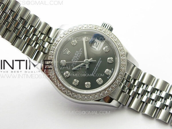 Datejust 28mm 279179 SS/Crystals APSF Best Edition Gray Dial Crystals Markers on SS Jubilee Bracelet NH05 - Image 2