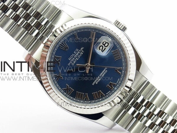 DateJust 36 SS 116234 ARF 1:1 Best Edition Blue dial Roman Markers on SS Jubilee Bracelet SA3135 - Image 2