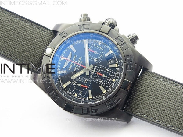 CHRONOMAT 44MM BLACKSTEEL V9F 1:1 SPECIAL EDITION BLACK DIAL ON BLACK RUBBER STRAP - Image 2