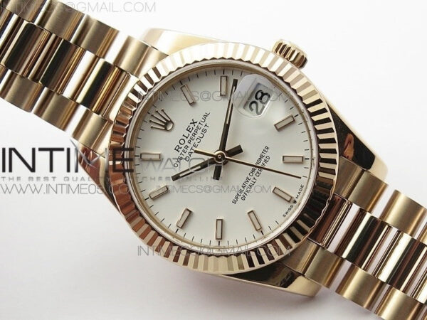 Datejust 31mm 278275 RG BP Best Edition White Sticks Markers Dial on RG President Bracelet - Image 2