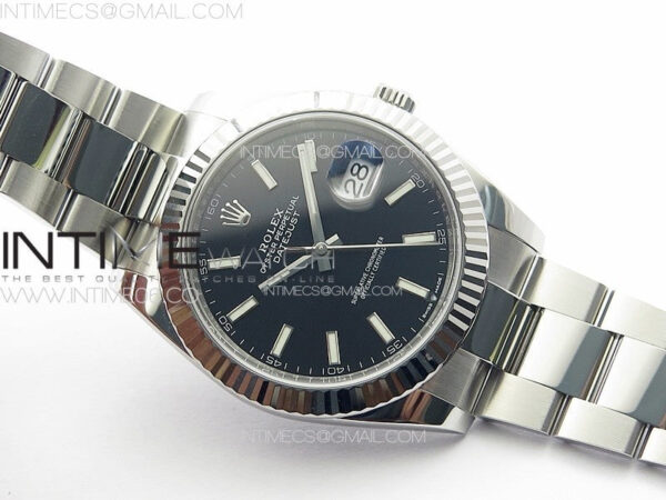 DateJust 41 126334 Clean 1:1 Best Edition 904L Steel Black Stick Dial on Oyster Bracelet VR3235 - Image 2