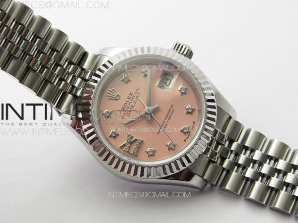 Datejust 28mm 279179 SS APSF Best Edition Pink Dial Stars Crystals Markers on SS Jubilee Bracelet NH05 - Image 3
