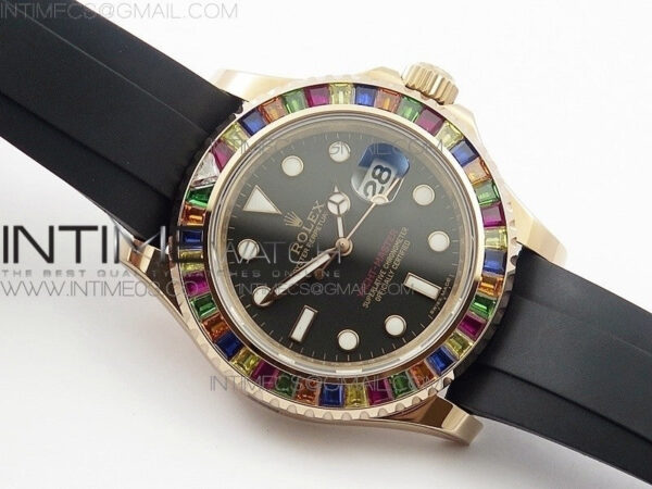 Yacht-Master 40 116695SATS GMF 1:1 Best Edition 904L Case on Black Rubber Strap - Image 2