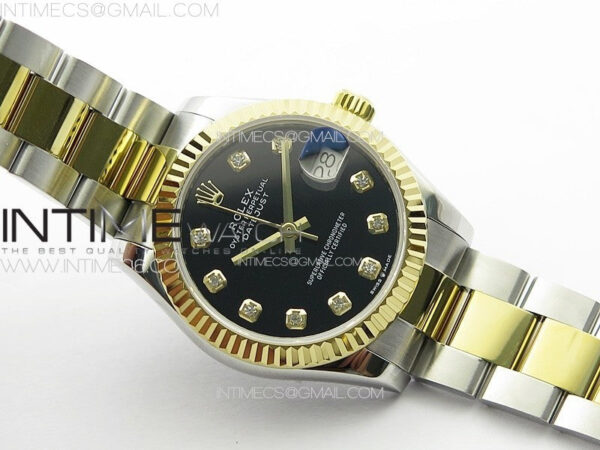 DateJust 31mm 178271 SS/YG APSF Best Edition Black Dial Crystal Markers on Oyster Bracelet A2824 - Image 2