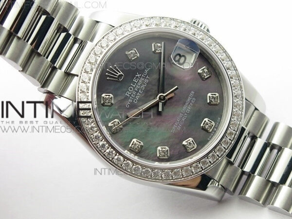 Datejust 31mm 278275 SS Crystal bezel BP Best Edition Gray MOP Dial(@6 Crystal Marker) on SS President Bracelet - Image 2
