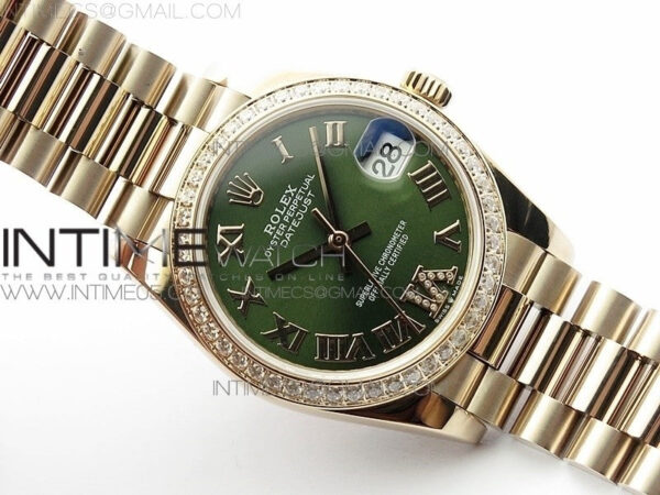 Datejust 31mm 278275 RG Dia Bezel BP Best Edition Green Roman Markers Dial @6 Dia on RG President Bracelet - Image 3