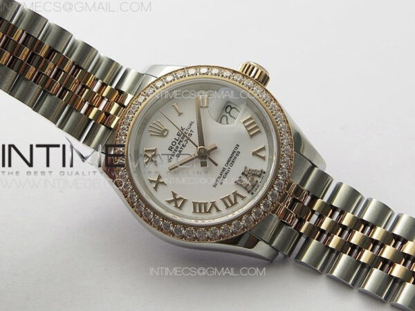 Datejust 28mm 279179 SS/RG APSF Best Edition White Dial Roman Markers on SS/RG Jubilee Bracelet NH05 - Image 2