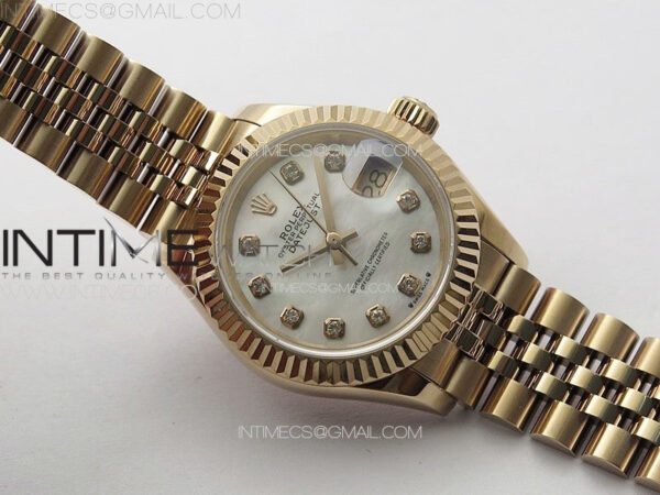 Datejust 28mm 279179 RG APSF Best Edition White MOP Dial Crystals Markers on SS Jubilee Bracelet NH05 - Image 2