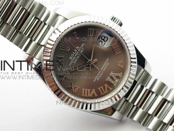 Datejust 31mm 278275 SS BP Best Edition Gray Roman Markers Dial(@6 Crystal Makrer) on SS President Bracelet - Image 2