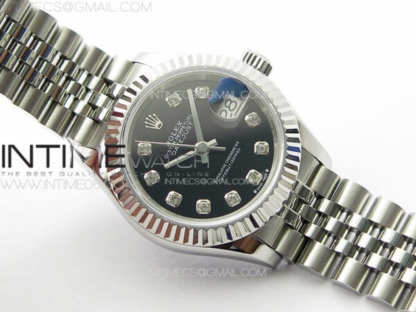 Datejust 28mm 279179 SS APSF Best Edition Black Dial Crystals Markers on SS Jubilee Bracelet NH05 - Image 2