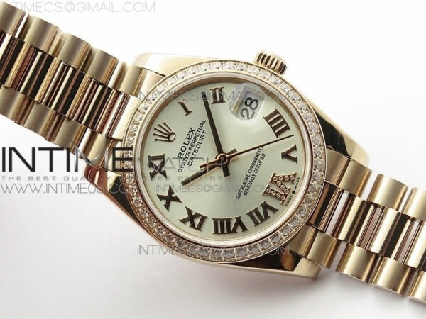 Datejust 31mm 278275 RG Dia Bezel BP Best Edition Silver Roman Markers Dial @6 Dia on RG President Bracelet - Image 2
