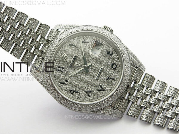 DateJust 41 126334 Full Paved Diamonds BP Best Edition Diamond Dial Arabic Markers on Jubilee Bracelet A2824 - Image 2
