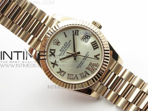 Datejust 31mm 278275 RG BP Best Edition Silver Roman Markers Dial @6 Dia on RG President Bracelet - Image 4