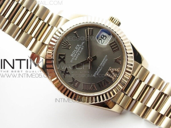 Datejust 31mm 278275 RG BP Best Edition Gray Roman Markers Dial @6 Dia on RG President Bracelet - Image 2