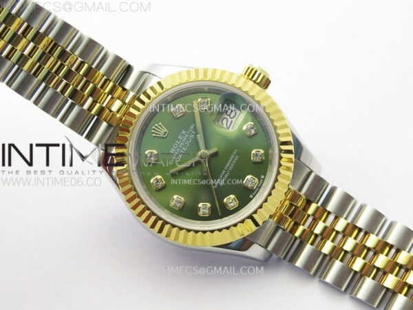 Datejust 28mm 279173 SS/YG APSF Best Edition Green Dial Crystals Markers on Jubilee Bracelet NH05 - Image 2