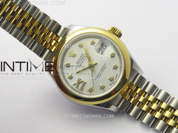 Datejust 28mm 279173 Smooth Bezel SS/YG APSF Best Edition White MOP Dial Star Crystals Markers on Jubilee Bracelet NH05 - Image 2