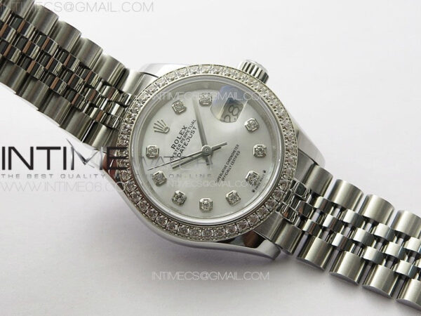 Datejust 28mm 279179 SS/Crystals APSF Best Edition White MOP Dial Crystals Markers on SS Jubilee Bracelet NH05 - Image 2