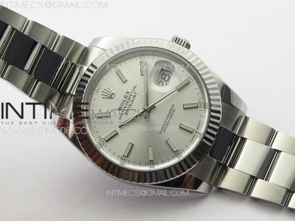 DateJust 41 126334 Clean 1:1 Best Edition 904L Steel Silver Stick Dial on Oyster Bracelet VR3235 - Image 3