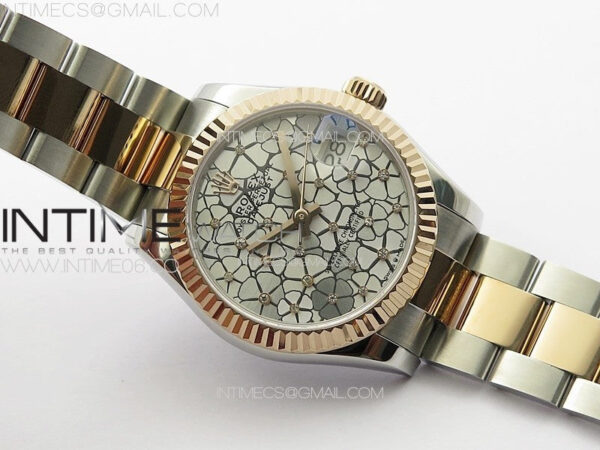 DateJust 31mm 72610 SS/RG APSF Best Edition Blue Flowers Crystals Dial on Oyster Bracelet A2824 - Image 2
