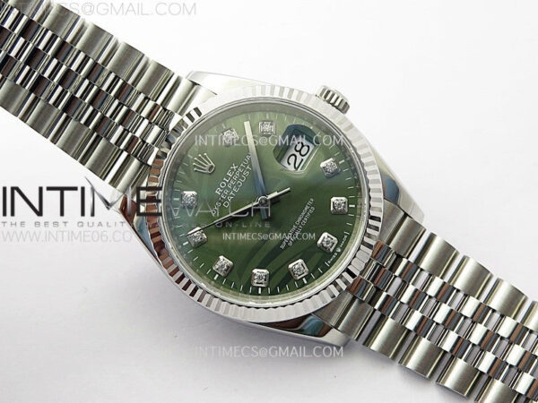 DateJust 36 SS 126234 VSF 1:1 Best Edition 904L Steel Green Leaf Dial Diamonds Markers on Jubilee Bracelet VS3235 - Image 4