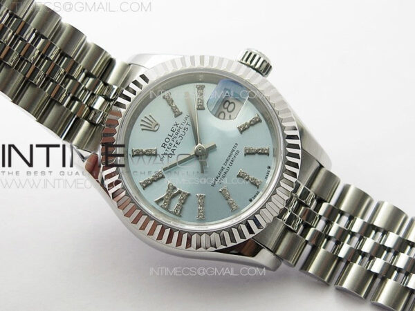 Datejust 28mm 279179 SS APSF Best Edition Ice Blue Dial Sticks Crystals Markers on SS Jubilee Bracelet NH05 - Image 2