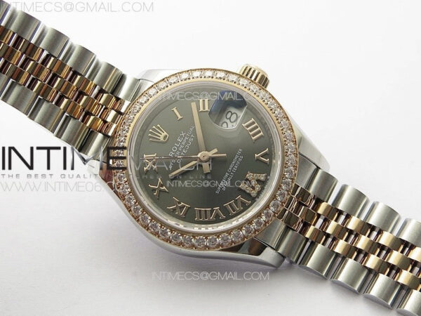 Datejust 28mm 279179 SS/RG APSF Best Edition Gray Dial Roman Markers on SS/RG Jubilee Bracelet NH05 - Image 2
