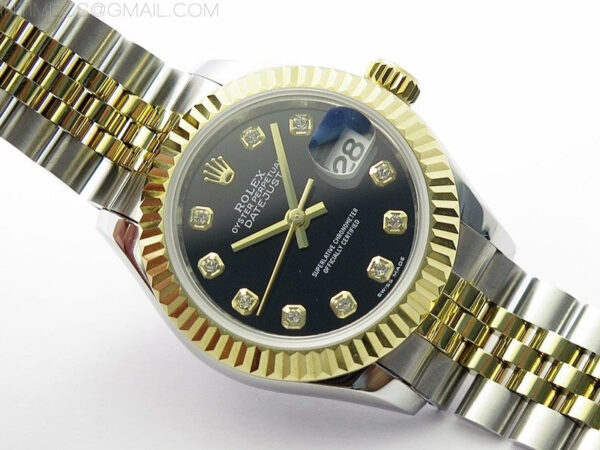 Datejust 28mm 279173 SS/YG BP Best Edition Black Crystals Markers Dial on SS/YG Jubilee Bracelet ETA2671 - Image 2