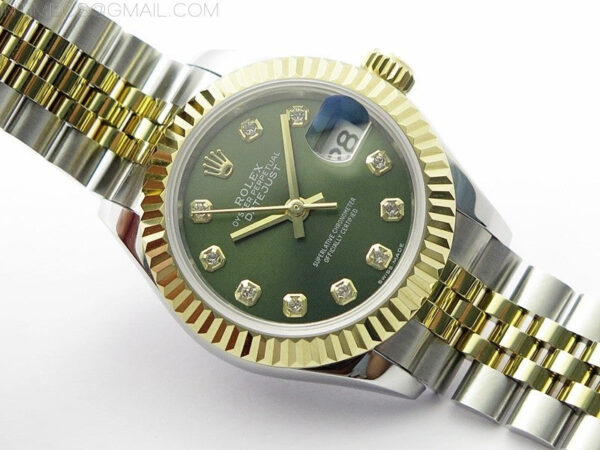Datejust 28mm 279173 SS/YG BP Best Edition Green Crystals Markers Dial on SS/YG Jubilee Bracelet ETA2671 - Image 2