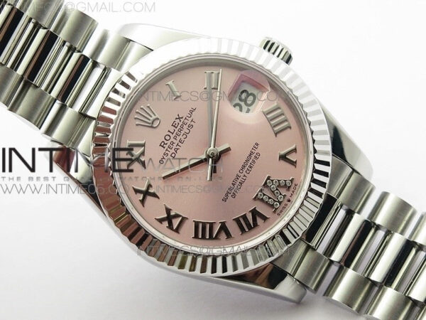 Datejust 31mm 278275 SS BP Best Edition Pink Roman Markers Dial(@6 Crystal Makrer) on SS President Bracelet - Image 2