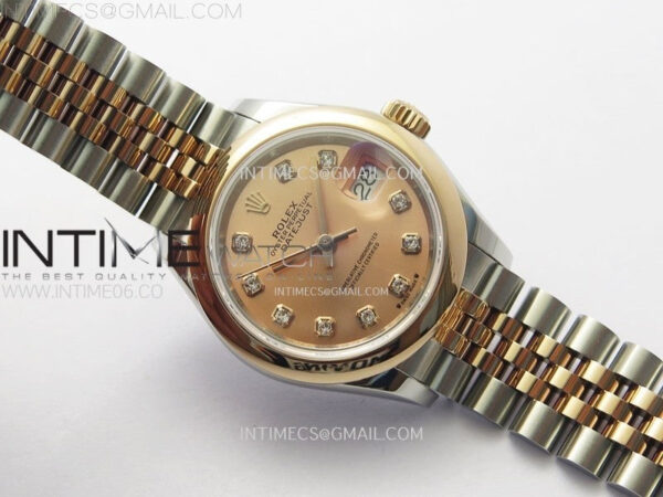 Datejust 28mm 279171 Smooth Bezel SS/RG APSF Best Edition RG Dial Crystals Markers on SS Jubilee Bracelet NH05 - Image 2