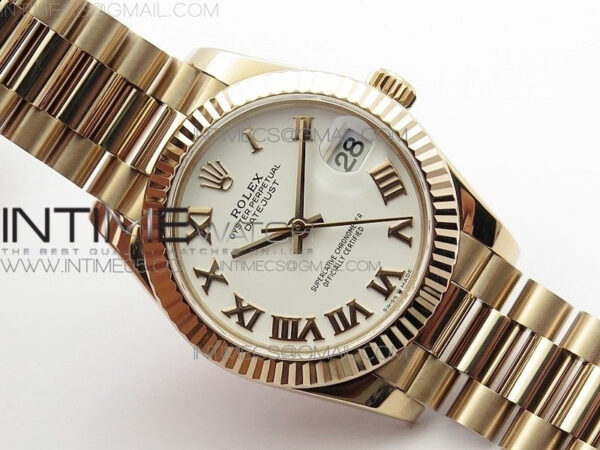 Datejust 31mm 278275 RG BP Best Edition White Roman Markers Dial on RG President Bracelet - Image 2