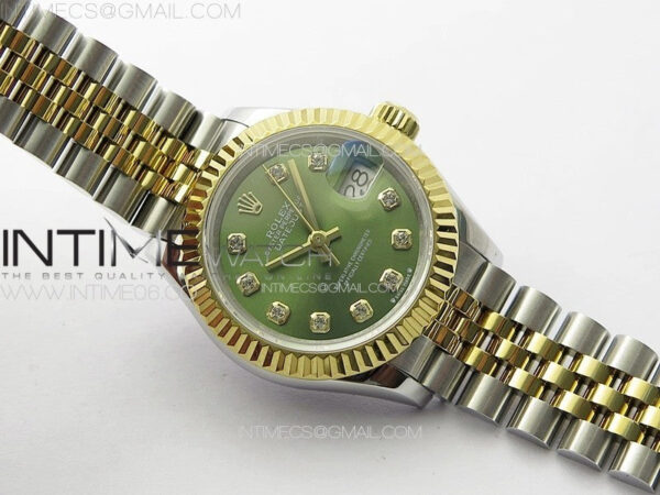 Datejust 28mm 279179 SS/YG APSF Best Edition Green Dial Crystals Markers on SS/YG Jubilee Bracelet NH05 - Image 2