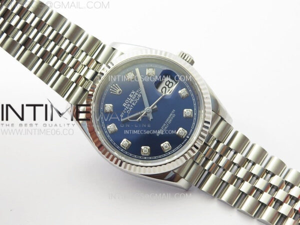 DateJust 36 SS 126234 VSF 1:1 Best Edition 904L Steel Blue Dial Diamonds Markers on Jubilee Bracelet VS3235 - Image 2