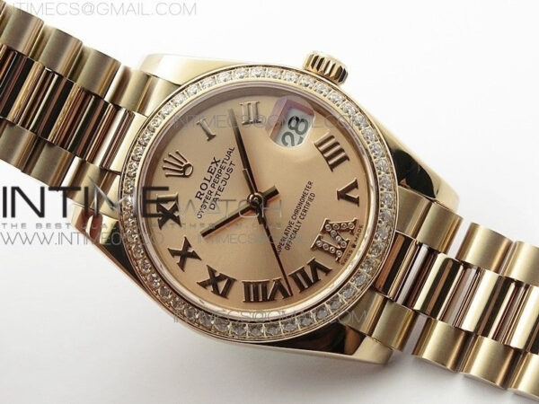 Datejust 31mm 278275 RG Dia Bezel BP Best Edition RG Roman Markers Dial @6 Dia on RG President Bracelet - Image 3