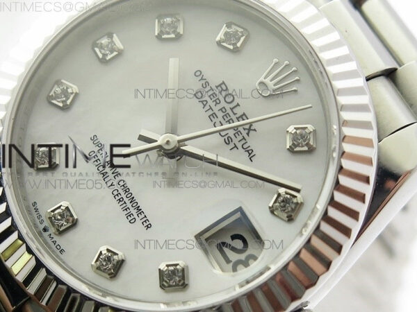 Datejust 31mm 278275 SS BP Best Edition White MOP Crystals Markers Dial on SS President Bracelet - Image 2