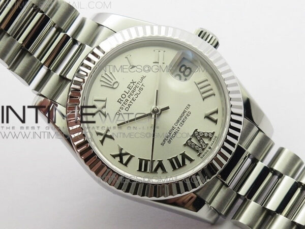 Datejust 31mm 278275 SS BP Best Edition Silver Roman Markers Dial(@6 Crystal Makrer) on SS President Bracelet - Image 2