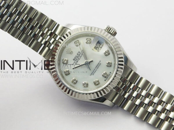 Datejust 28mm 279179 SS APSF Best Edition White MOP Dial Crystals Markers on SS Jubilee Bracelet NH05 - Image 3